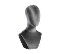 Ysyqkn Tête de Mannequin Buste En Velours avec épaulettes, Présentoir à Chapeaux, Table D'entraînement pour La Confection de Colliers, Perruques et, Gris