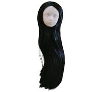 Ysyqkn Tête de Poupée Échelle 1/6 Sculptée avec Cheveux Longs Accessoire pour Figure Féminine Plastique Sans Maquillage Convenable pour DIY Cadeau Filles, cheveux raides noirs