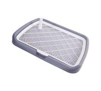 Ysyqkn Toilette pour Chien Plateau D'Entraînement Bac à Litière Tapis pour Chiot avec Grille en PP Facile à Nettoyer Adapté Aux Petits Chiens Utilisa, Gris
