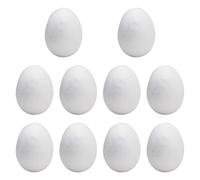 Ysyqkn Œufs En Polystyrène Non Finis pour Les Loisirs Créatifs, œufs En Polystyrène Blanc pour Enfants, 10 Pièces 10.3x7.2 Cm