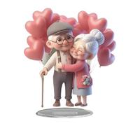 Ysyqkn Valentine Décoration Table Ornement Acrylique Panneau Couple Amour Plat 2D Cadeau Anniversaire Adapté à la Maison Bureau Espace Romantique Événement