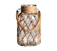 Ysyqkn Vase Décoratif avec Corde, Bouteille en Verre, Cruche Rustique Suspendue, Style Artisanal pour Compositions Florales, Convient pour Les Tables, L