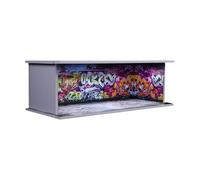 Ysyqkn Vitrine de Voiture Modèle pour Diorama Parking 1/64 Porte Acrylique Lumière Led Showcase Collectible Adaptée à La Décoration de Maison Collection Cade, Mur de Graffitis