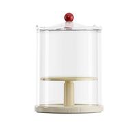 Ysyqkn Vitrine Figurine Transparente Présentoir Rotatif Boîte Protection Conteneur à Poussière Mini Figurines Poupées Rangement Pratique En PP pour Bureau Ma, Jaune avec Couvercle