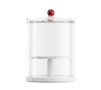 Ysyqkn Vitrine Figurine Transparente Présentoir Rotatif Boîte Protection Conteneur à Poussière Mini Figurines Poupées Rangement Pratique En PP pour Bureau Ma, Blanc avec Couvercle