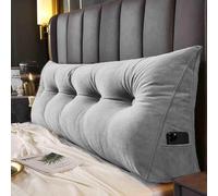 YSZBD Coussin De Lecture pour Lit Ou Canapé Triangulaire Coussin Dossier Canapé Coussin Tete De Lit Bebe Housse Amovible Rembourrée pour Plus De Confort,noblegray-180x50x20cm