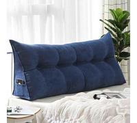 YSZBD Coussin De Lecture pour Lit Ou Canapé Triangulaire Coussin Dossier Canapé Coussin Tete De Lit Bebe Housse Amovible Rembourrée pour Plus De Confort,deepseablue-150x50x20cm