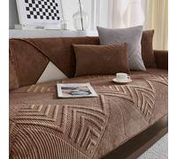 YSZBD Couverture Canape Housse De Canapé Angle Couvre Canapé 3/4/2/1 Places Antidérapant Tissu Chenille Doux Multiple-Color Washable,Brown-90x160cm