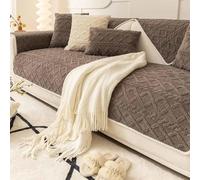 YSZBD Housse De Canapé 3/4/2/1 Places avec Accoudoirs Relax Housse Canapé d'angle Protege Canape Griffe Chat Matelassé Antidérapant Lavable en Machine,Darkcoffee-90x180cm