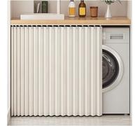 YSZBD Rideau D'armoire pour étagères, Rideau de Placard Occultant et Anti-poussière pour Placard Ouvert, Rideaux de Cuisine Courts Anti-poussière, Imperméables(Beige,H80cm/W120cm)