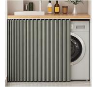 YSZBD Rideau D'armoire pour étagères, Rideau de Placard Occultant et Anti-poussière pour Placard Ouvert, Rideaux de Cuisine Courts Anti-poussière, Imperméables(Grey,H90cm/W160cm)