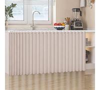 YSZBD Rideaux Anti-poussière, étagères Ouvertes, Rideaux de penderie coulissants, Rideaux de Cuisine, Rideaux Auto-adhésifs avec Rails de Glissement(E,W50cm/H180cm)