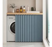 YSZBD Rideaux de Placard, Rideaux pour étagères de Cuisine, Rideaux Courts de Style café pour sous l'évier avec Tringle Auto-adhésive - Imperméables/Anti-poussière(Blue,H70cm/W150cm)