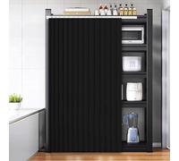 YSZBD Rideaux pour placards, Rideaux Anti-poussière pour étagères Ouvertes, Rideaux sur Rail, Rideaux pour placards de Cuisine, Rideaux pour placards coulissants(F,W75cmxH100cm)