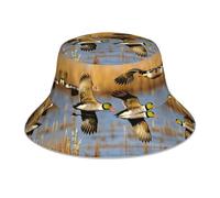 Yszwin Chapeau bob réfléchissant réversible à imprimé mouche de chasse, chapeau de voyage, de plage, de pêche, noir, taille unique, Noir/blanc, taille unique