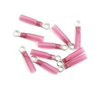 YT 10PCS 0.5-1.5mm 22-18 AWG Red Heat Shrink Electrical Butt Connectors Terminals Insulated Ring Eye Crimp Cable Terminals M4