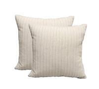 YT-KOKE Corduroy Decorative Stripes Pillow Cover, Solid Color Cushion Covers for Home Decoration, Soft Warm Pillow Case (Beige)