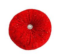 YT-KOKE Coussin Rond à Paillettes, Coussins Décoratifs Scintillants Vacances, Coussin Cercle Brillant pour Chambre Salon Décoration Intérieure (Red)