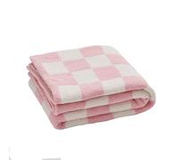 YT-KOKE Couvertures à Carreaux Vintage Tricotées, Couverture Géométrique Légère et Douce, Couverture Décontractée Adaptée aux Femmes et aux Hommes (Pink)