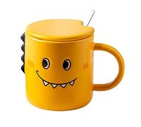 YT-KOKE Mug à Café Céramique de Dinosaure de Dessin Animé, Tasses de Beaux Animaux, Tasse Céramique pour Enfants, Tasse de Lait, Cadeau de Noël pour Garçons et Filles (Yellow)