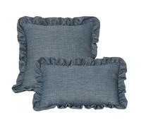 YT-KOKE Pack of 2 Couvre-Oreiller en Velours - Housse de Coussin Décorative Vintage avec Fermeture à Glissière pour Lit Salon (Blue)