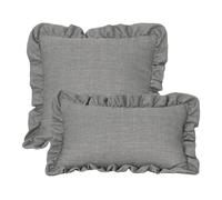YT-KOKE Pack of 2 Couvre-Oreiller en Velours - Housse de Coussin Décorative Vintage avec Fermeture à Glissière pour Lit Salon (Grey)
