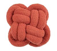 YT-KOKE Sherpa Fleece Decorative Chinese Knot Ball Throw Pillow, Home Decor Cushion Plush Throw Knotted Pillow Handmade Round Pillow Bedroom Decor Photography (Grapefruit Red)