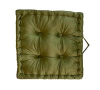 YT-KOKE Solid Color Floor Cushions with Handle, Square Seat Cushion for Sofa Chair, Non Slip Dining Room Chair Pad with Machine Washable Cover (Grass Green)