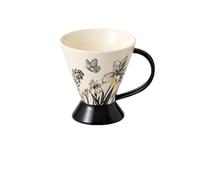 YT-KOKE Tasses en Porcelaine à Motif Floral Rétro, Tasse à Thé Haute en Céramique de Café 11 OZ avec Poignée, Tasses à Boire pour Latte, Thé, Cacao (Flower)