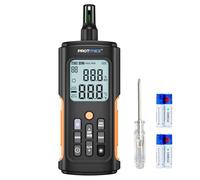 YT606 Thermomètre et hygromètre avec température ambiante, humidité relative, point de rosée, thermomètre à bulbe humide, thermomètre numérique Min/Max Hold, rétroéclairage LCD