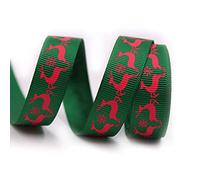 YTACPN Rubans d'emballage, Rubans de Noël imprimés de 0,6 po, Ruban Gros-Grain en Polyester(B,50yard)