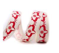 YTACPN Rubans d'emballage, Rubans de Noël imprimés de 0,6 po, Ruban Gros-Grain en Polyester(L,50yard)