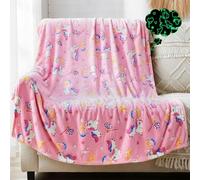 YTACREA Couverture Polaire pour Enfant, Plaid Chaud Licorne Phosphorescente dans L'obscurité pour Filles et Enfants, Plaid Rose pour Canapé, Salon, Chambre à Coucher, Enfants de 2 à 12 Ans, 150x200cm