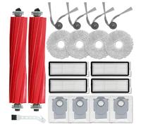 Ytaland Accessoires de rechange pour aspirateur robot Roborock QV 35A / QV 35S / QR 798 / QR 598 (2 brosses principales, 4 brosses latérales, 4 filtres Hepa, 4 sacs à poussière, 4 tampons de nettoyage