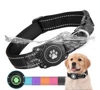 Ytanest Support Collier Airtag pour Chien Étanche avec Apple Air Tag Imperméable pour Petits Moyens et Grands Chiens, Noir, L