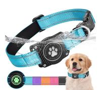 Ytanest Support Collier Airtag pour Chien Étanche avec Apple Air Tag Imperméable pour Petits Moyens et Grands Chiens, Bleu, L