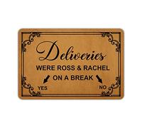 Ytanie Tapis de bienvenue pour porte d'entrée, entrée extérieure, Were Ross et Rachel on A Break - Paillasson en caoutchouc antidérapant pour la maison, la ferme, la cuisine, la terrasse, marron