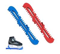 YTAXYZWR protège-Lames Patin à Glace Adulte Enfant 2 Paires Accessoires Hockey sur Glace Rouge Bleu 34,5 cm Usage Hors Glace Solide Ajustable