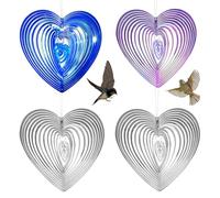 YTAXYZWR répulsif Oiseaux extérieur Jardin 4 pièces c ur Rotatif 20cm coloré Effet réfléchissant pour Balcon verger terrasse Protection Fruits