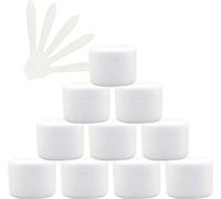 YTBHSHXZ 12 Pots cosmétiques vides en Plastique Rose de 50 ML avec Couvercle à vis, Petit Pot de 50 g avec Doublure intérieure for Gel de Voyage cosmétique, baume à lèvres + 5 spatules(Bianco,20ml)