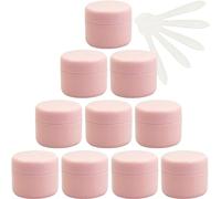 YTBHSHXZ 12 pots cosmétiques vides en plastique rose de 50 ml avec couvercle à vis, petit pot de 50 g avec doublure intérieure for gel de voyage cosmétique, baume à lèvres + 5 spatules(Roze,30ml)