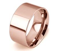 YTBHSHXZ bagues, Bague en acier inoxydable de 10 mm large, style simple et élégant, ornée d'une bande rose surface plate polie, for hommes femmes(Rose Gold,O)