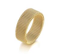 YTBHSHXZ bagues, Bague unisexe légère en acier titane 4 g, flexible et tressée | 8 mm(Gold,W)