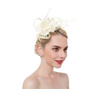 YTBHSHXZ， Barrettes à cheveux en plumes for femme, serre-tête, bandeau ...(Beige)