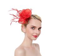 YTBHSHXZ， Barrettes à cheveux en plumes for femme, serre-tête, bandeau ...(Red)