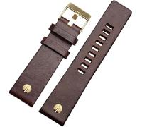 YTBHSHXZ Bracelet de montre en cuir 22, 24, 26, 28, 30 mm avec rivets, accessoires for montres for hommes(Dark Brown Gold,24mm)
