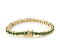 YTBHSHXZ， Bracelet de Tennis Moissanite 4 mm for Femme Couleur D VVS1 Clarté Bracelet Diamant Vert S925 Bracelet moissanite en Argent Sterling avec Certificat(Gold_6.5 inch)