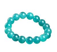 YTBHSHXZ Bracelet en amazonite for homme et femme, pierre naturelle, véritable amazonite, idéal for les amis et la famille, 13 à 14 mm(9mm)