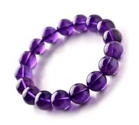 YTBHSHXZ Bracelet en perles rondes d'améthyste et cristal de quartz naturel 14 mm(12mm)