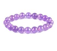 YTBHSHXZ Bracelet extensible en améthyste naturelle de 12 mm, bracelets quartz perlé for le yoga et les chakras, bijoux faits main(8mm)